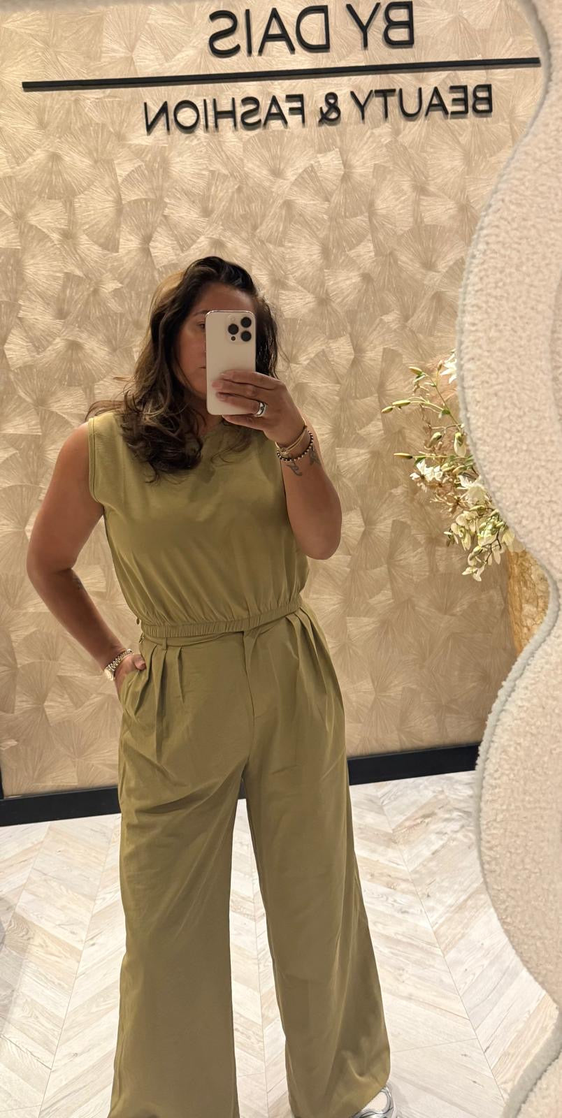 Ashley olijfgroene top