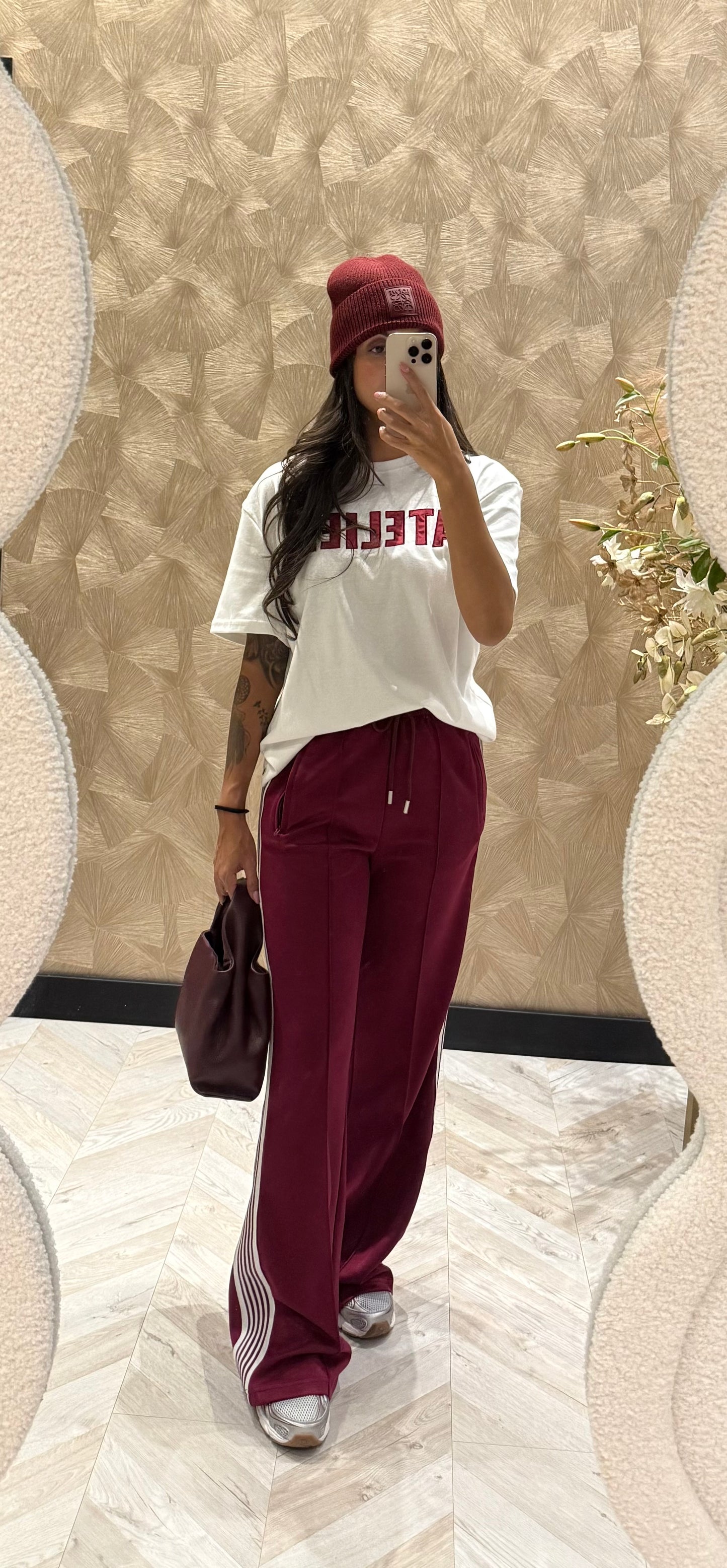 Amber joggingbroek Bordeau bies