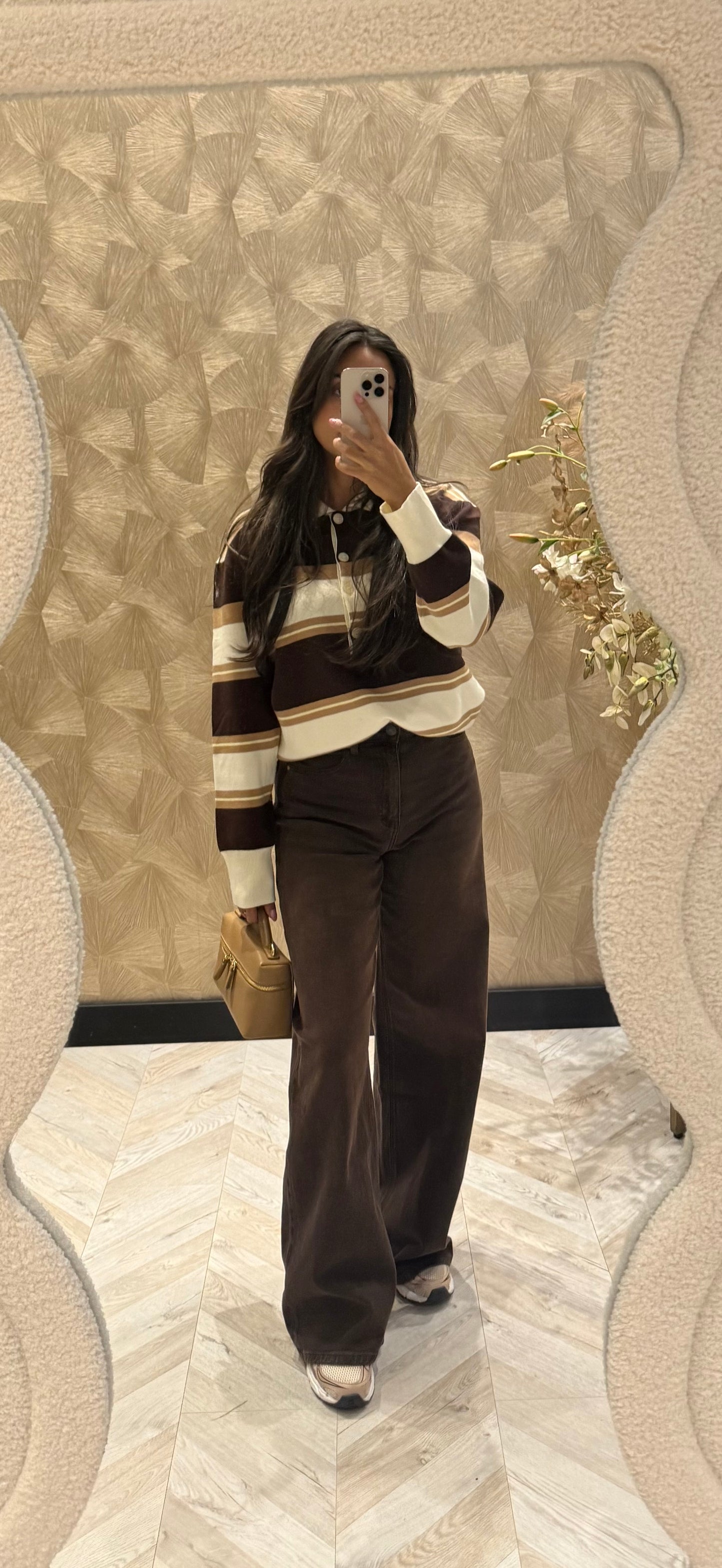 Chimène polo bruin/camel