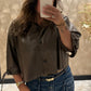 Gea bruine leather look trenchcoat