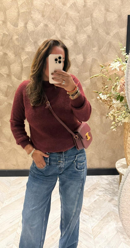 Laura alpaca trui bordeau