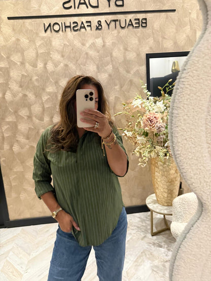Nienke olijfgroene blouse