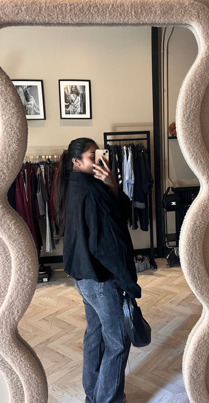 Amber Suedine Bomber zwart