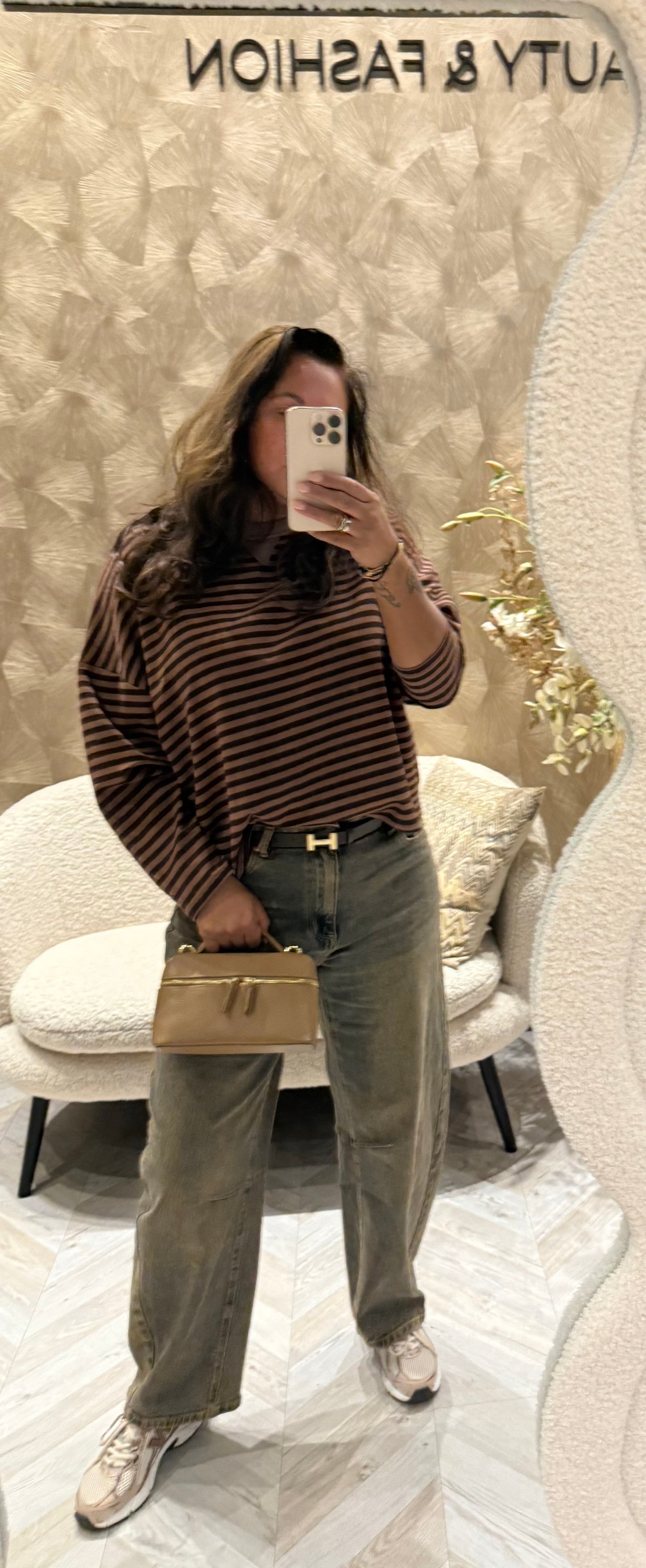 Shirley stripe longsleeve Brown