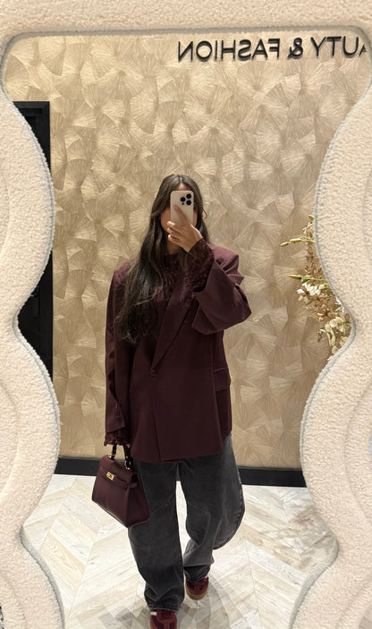 Julie oversized blazer burgundy