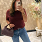 Martine  Alpaca bordeaux top
