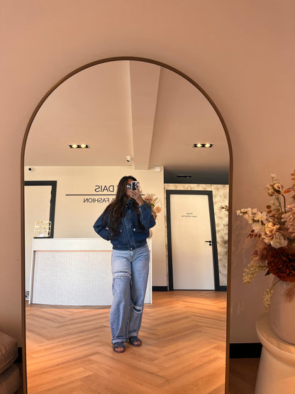Amber denim bomber