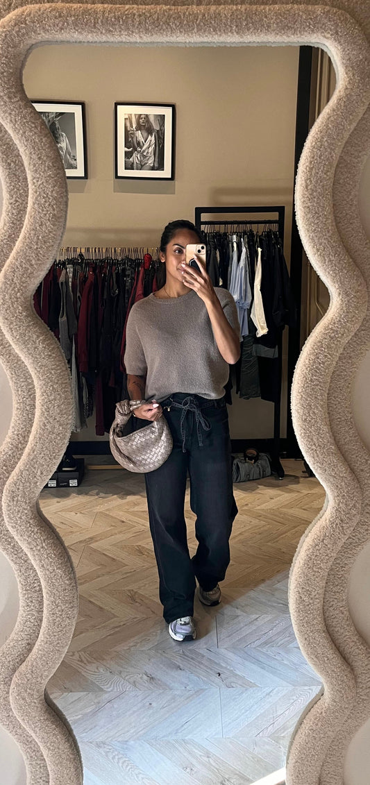 Sabine Jeans zwart strik