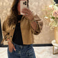 Gea camel leather look trenchcoat