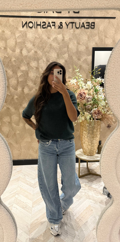 Martine  Alpaca top bosgroen