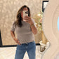 Martine  Alpaca taupe top
