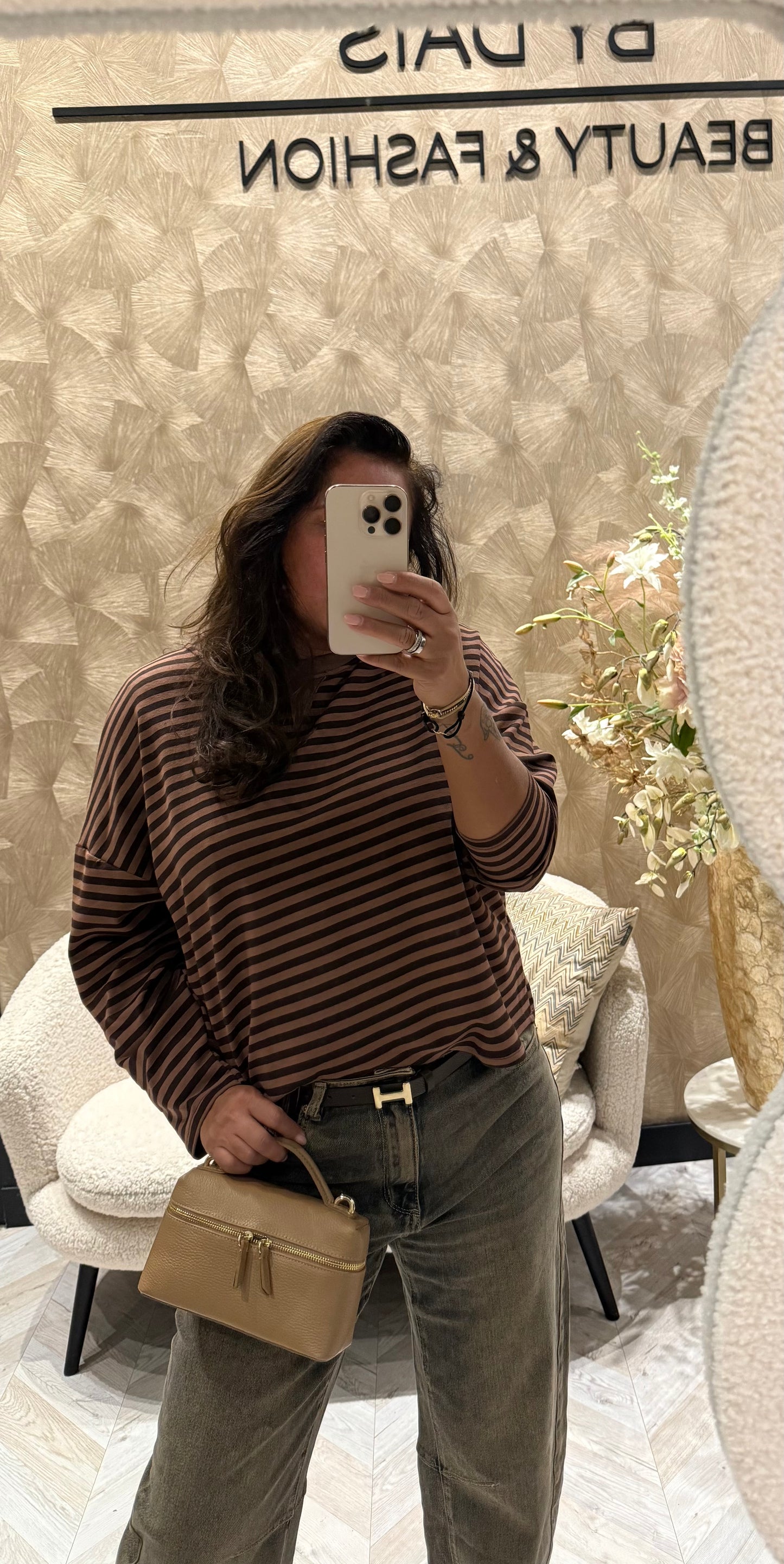 Shirley stripe longsleeve Brown