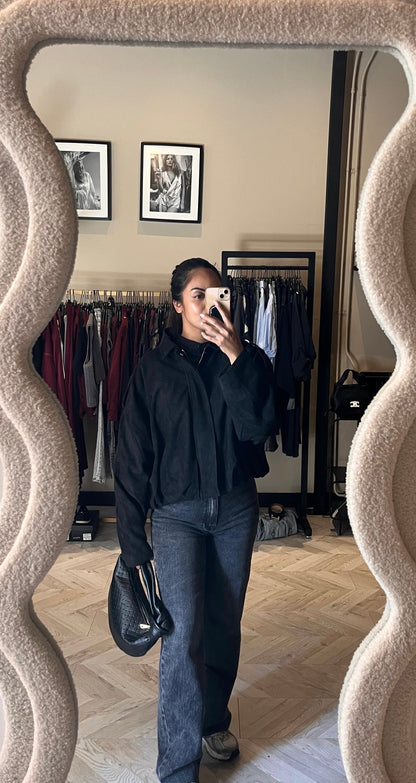 Amber Suedine Bomber zwart