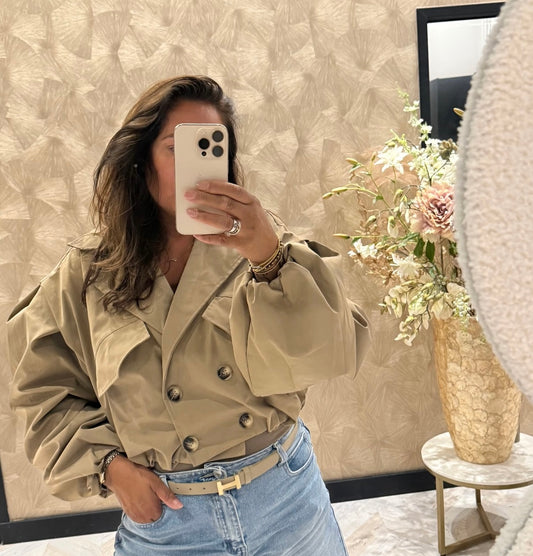 Isa trenchcoat kort camel