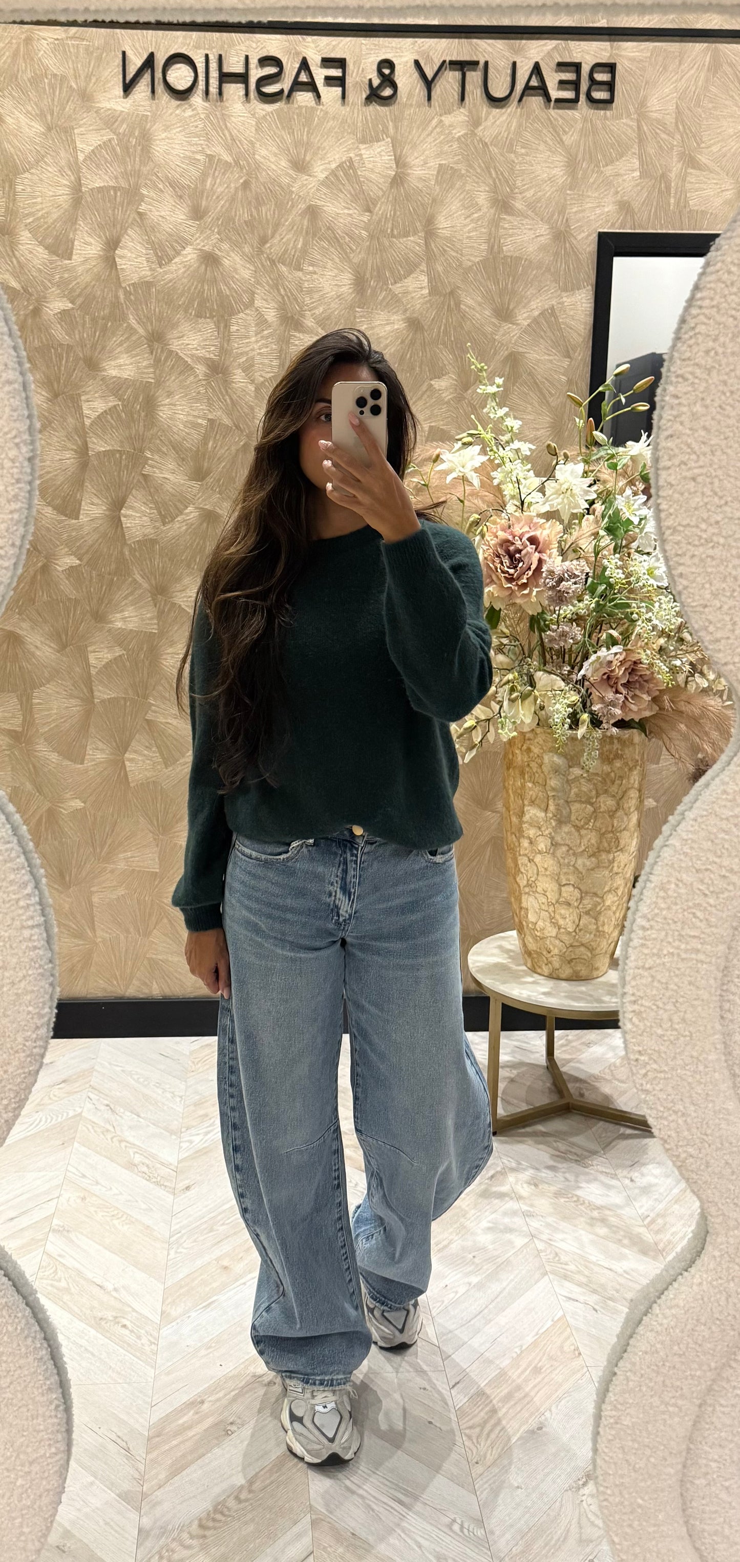 Martine alpaca  trui bos groen lm