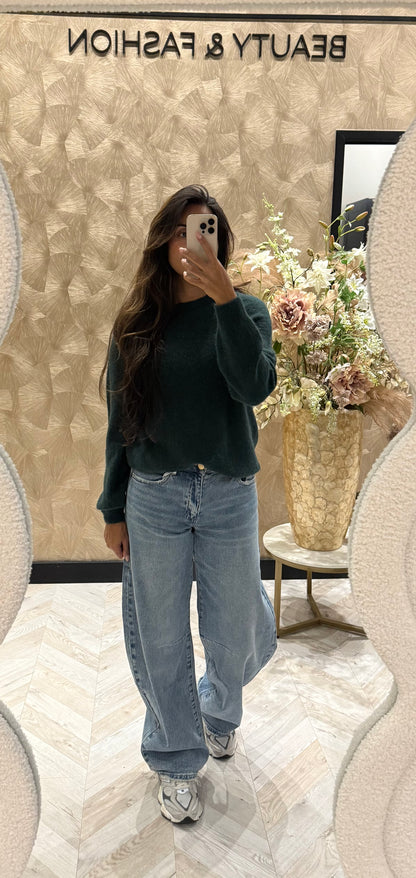 Martine alpaca  trui bos groen lm