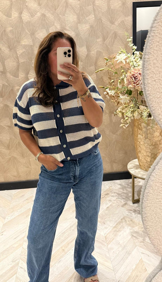 Sila denim blauwe vest