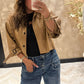 Gea camel leather look trenchcoat