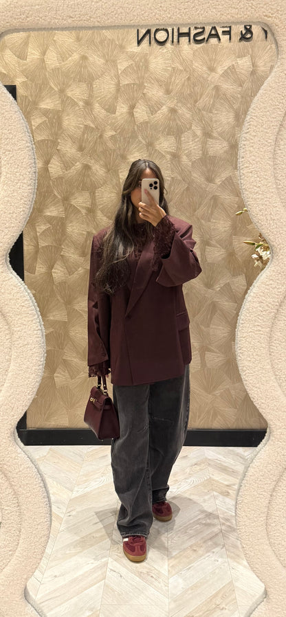 Julie oversized blazer burgundy