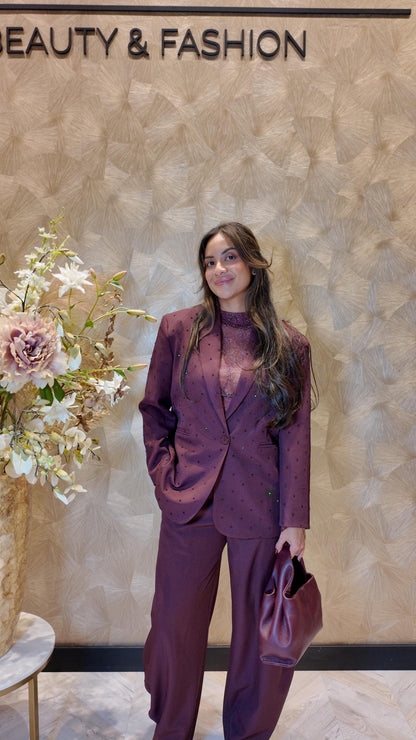 Estelle glitter top Burgundy