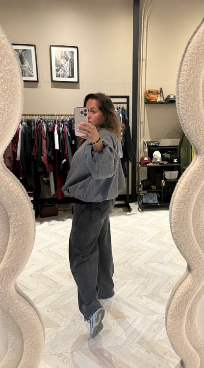 Maria glitter  bomber antraciet