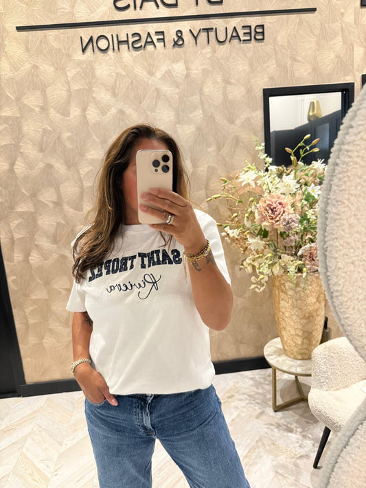 Jane  t-shirt met navy tekst