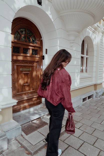 Chimmy Bomber Bordeau Suedine