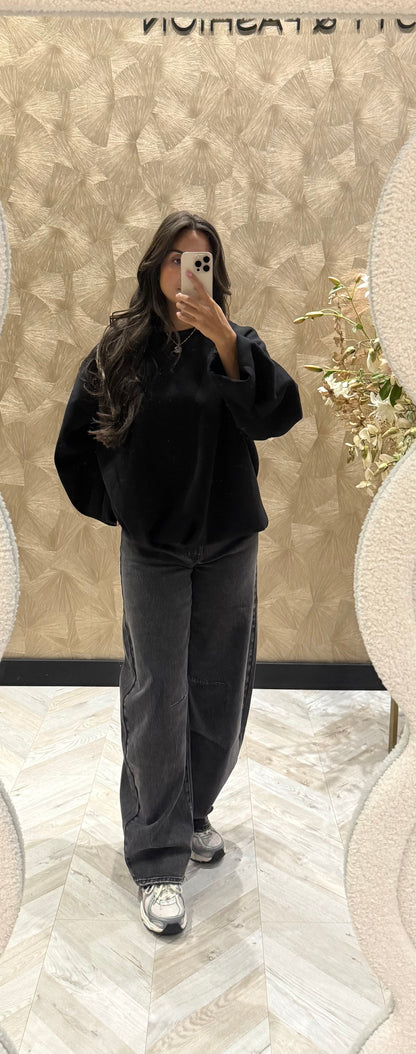 Minou oversized sweater zwart