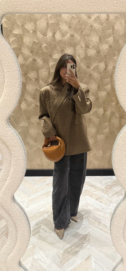 Cairo cognac gevlochten tas