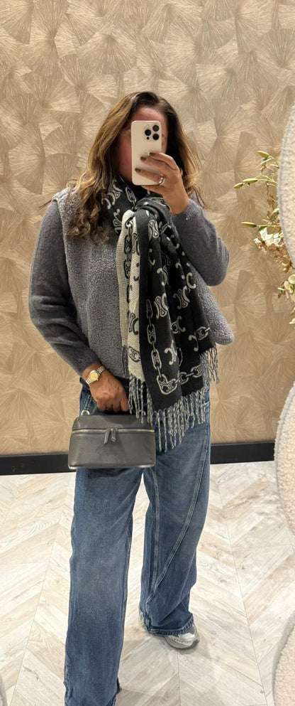 Minou gilet teddy grey