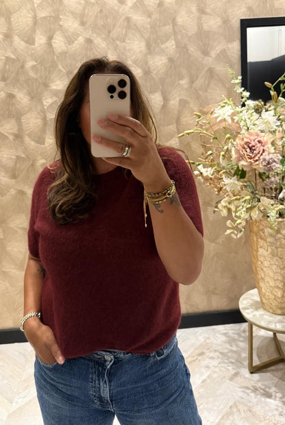 Martine  Alpaca bordeaux top