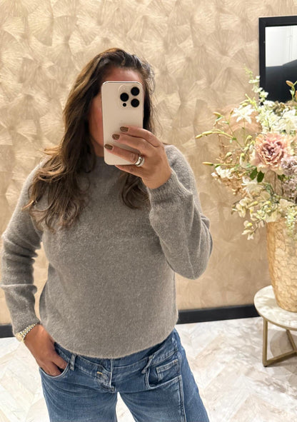 Laura Alpaca taupe trui