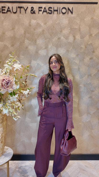 Estelle glitter top Burgundy