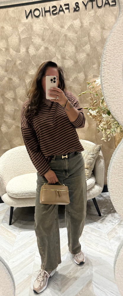 Shirley stripe longsleeve Brown