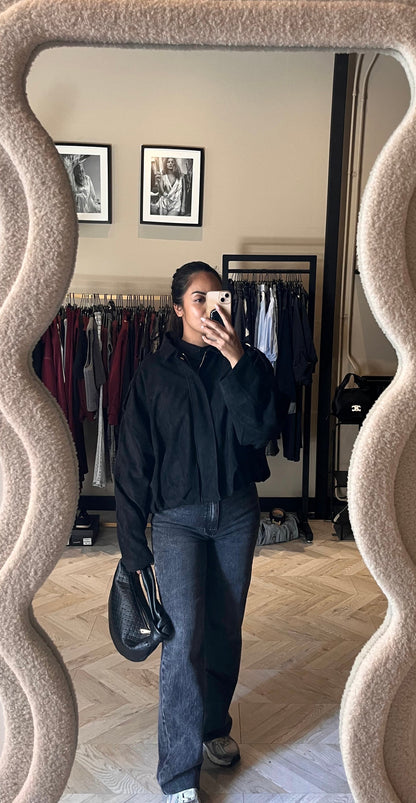 Amber Suedine Bomber zwart