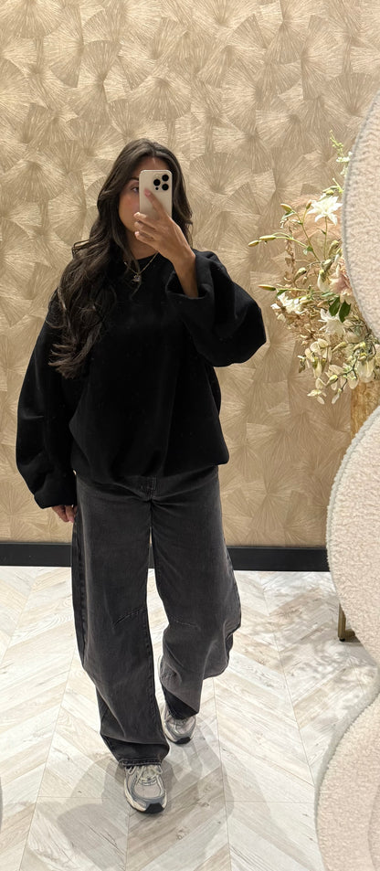 Minou oversized sweater zwart