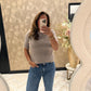 Martine  Alpaca taupe top
