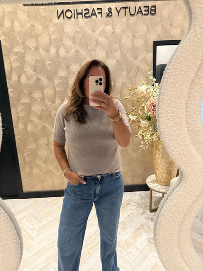 Martine  Alpaca taupe top