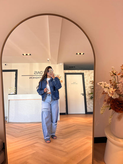 Amber denim bomber