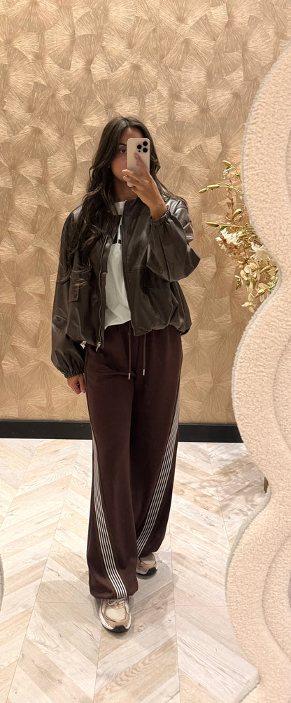 Wendy joggingbroek bruin bies