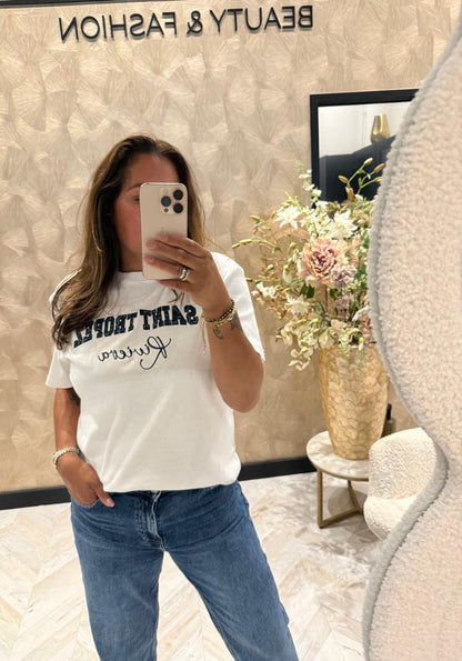 Jane  t-shirt met navy tekst