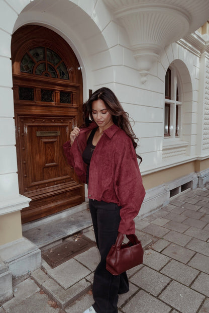 Chimmy Bomber Bordeau Suedine