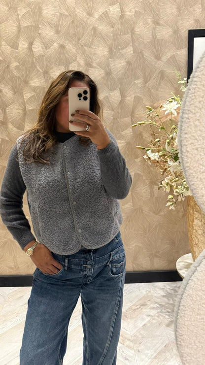 Minou gilet teddy grey