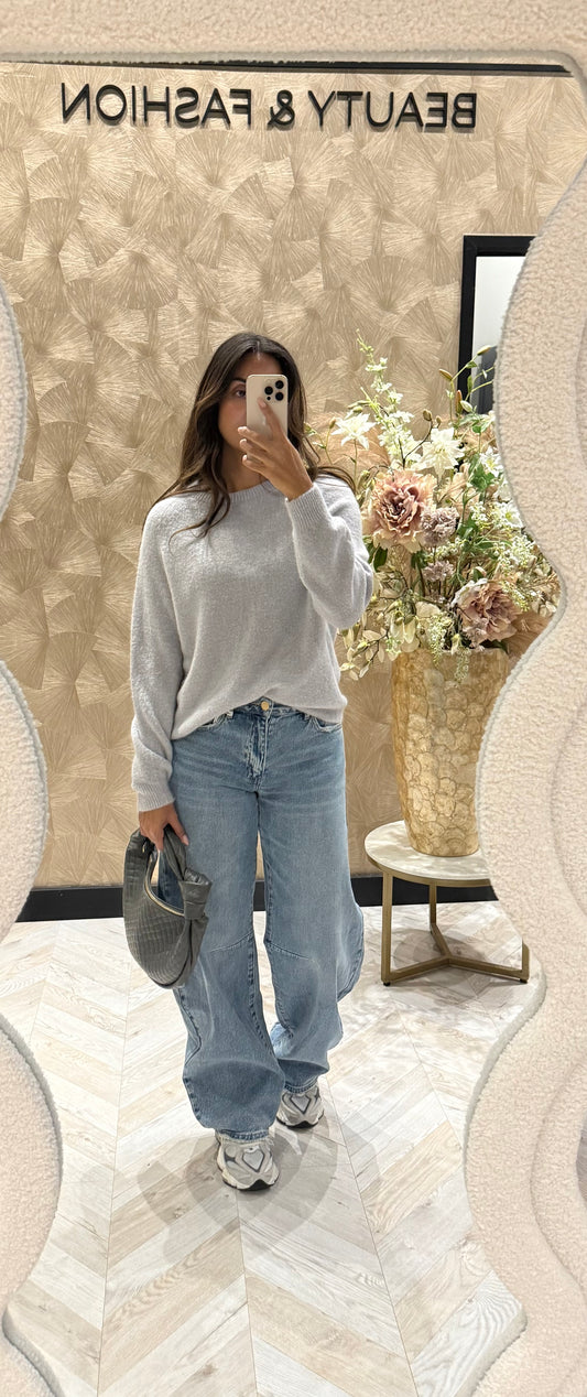 Martine alpaca trui top licht grijs lm