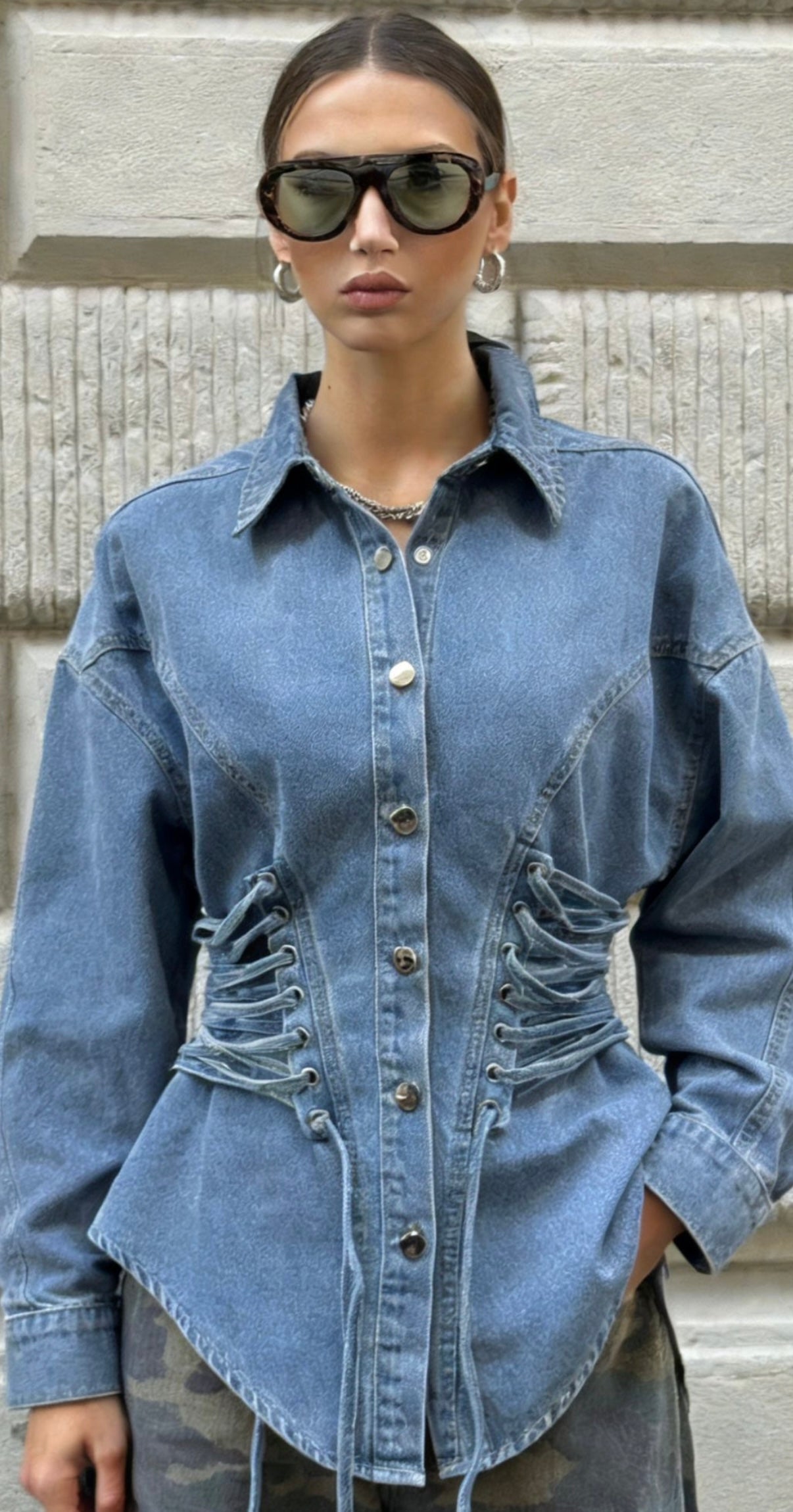 Destiny denim blouse