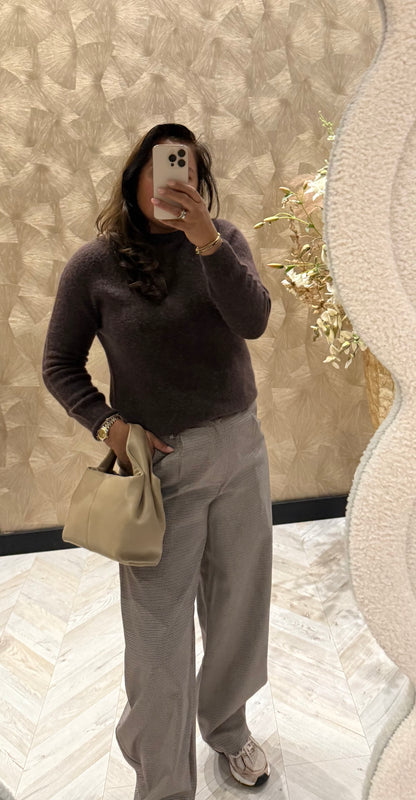 Ava ruit pantalon bruin