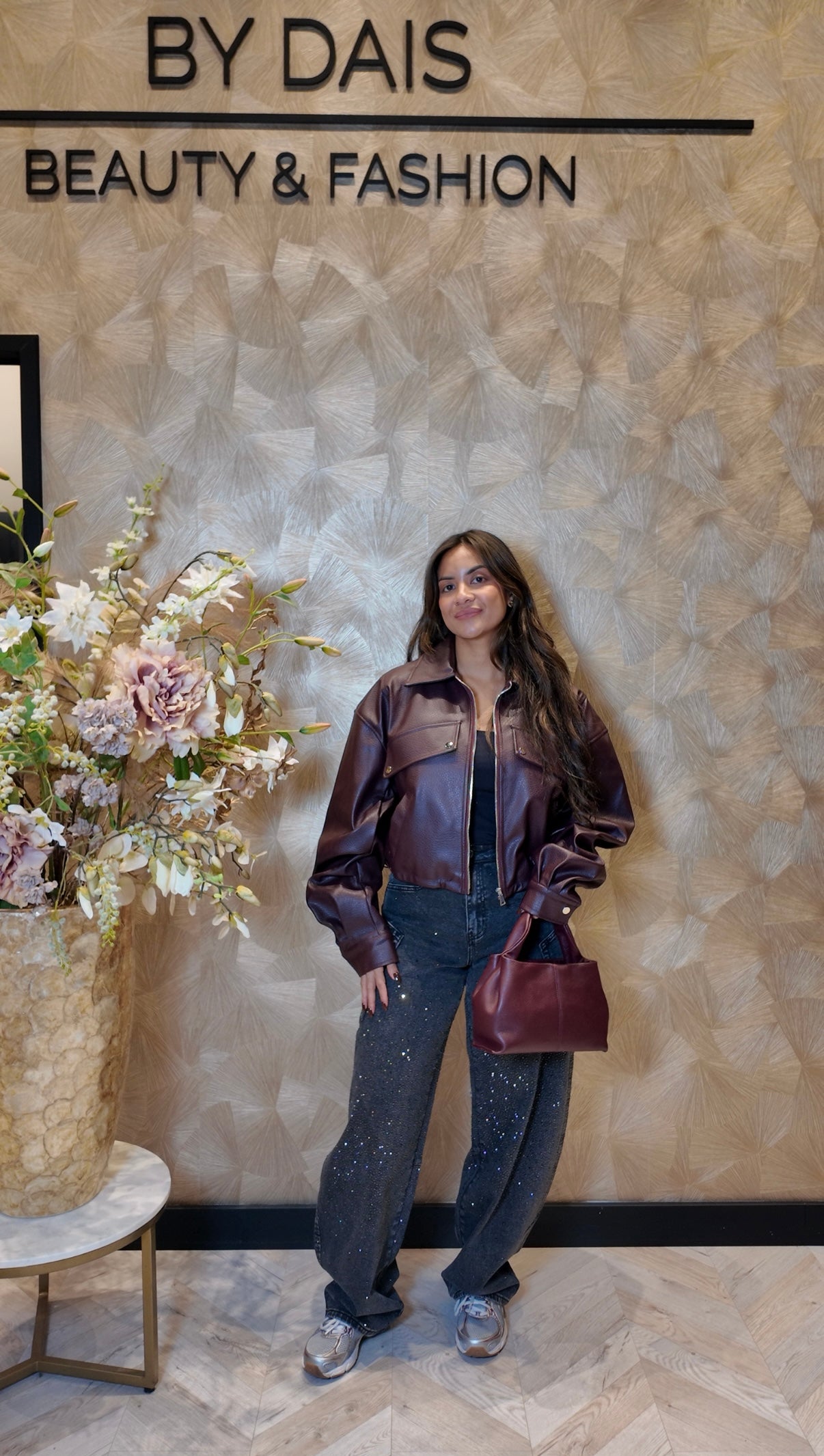 Aliyah leather jacket Bordeau