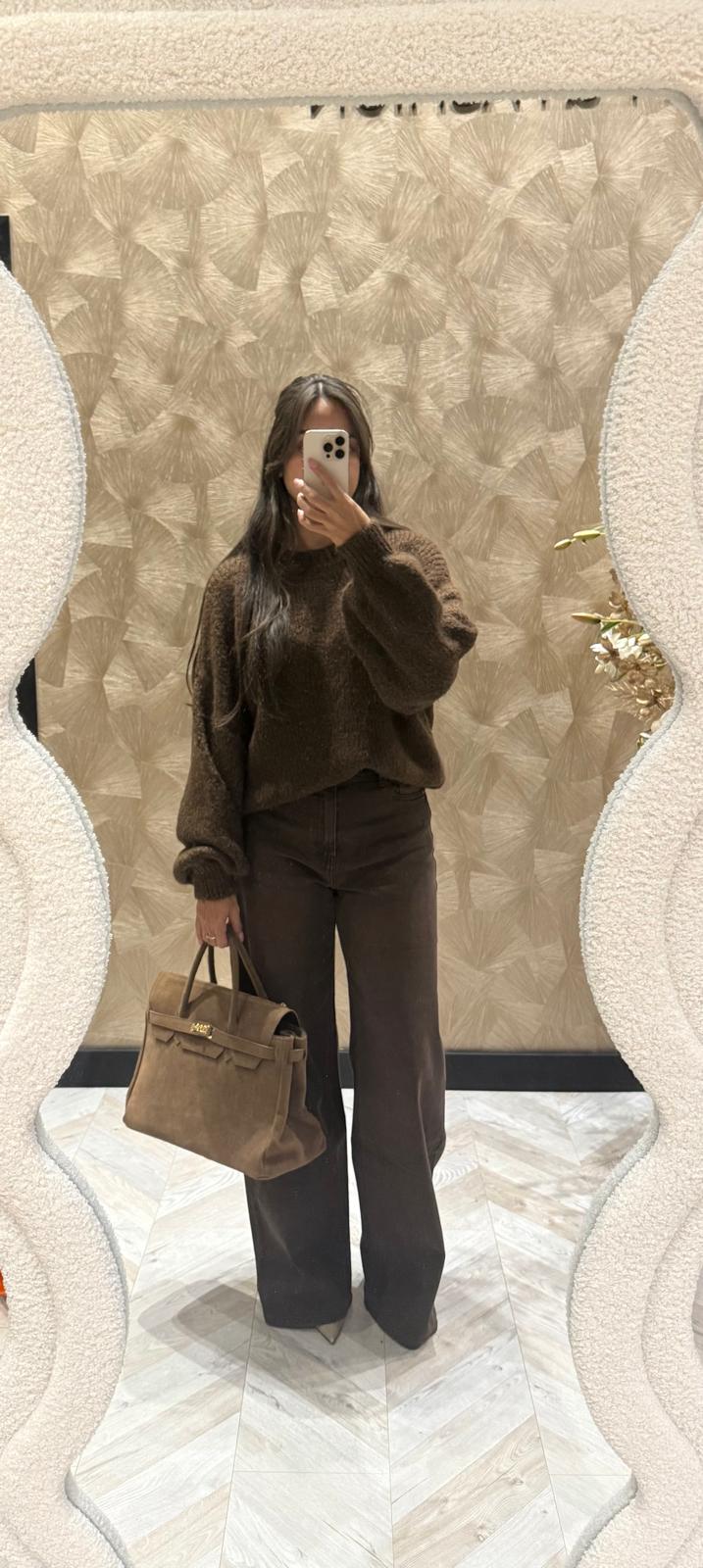 Sila bruine Suedine  tas