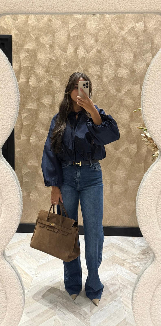 Zoe navy blouse