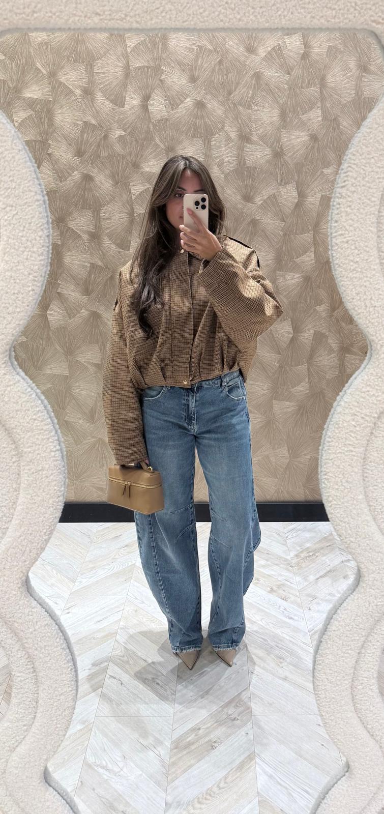 Mona bomberjack met ruitjes print